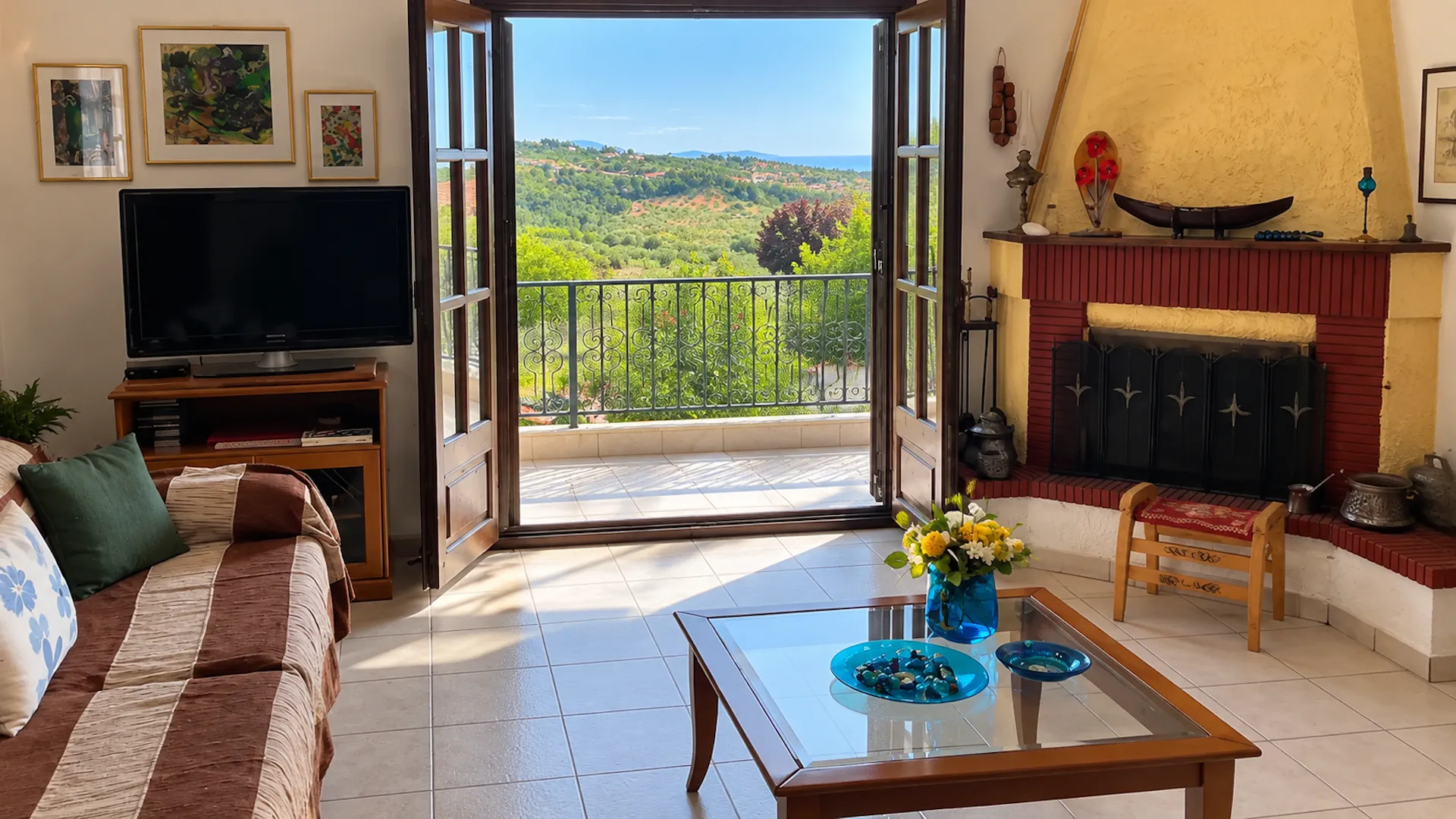 Villa Nefeli living room